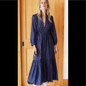 Emerson Fry Navy and Gold Maxi Dress